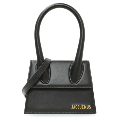Exclusive Jacquemus Black Smooth Calfskin Le Chiquito Moyen — Front View