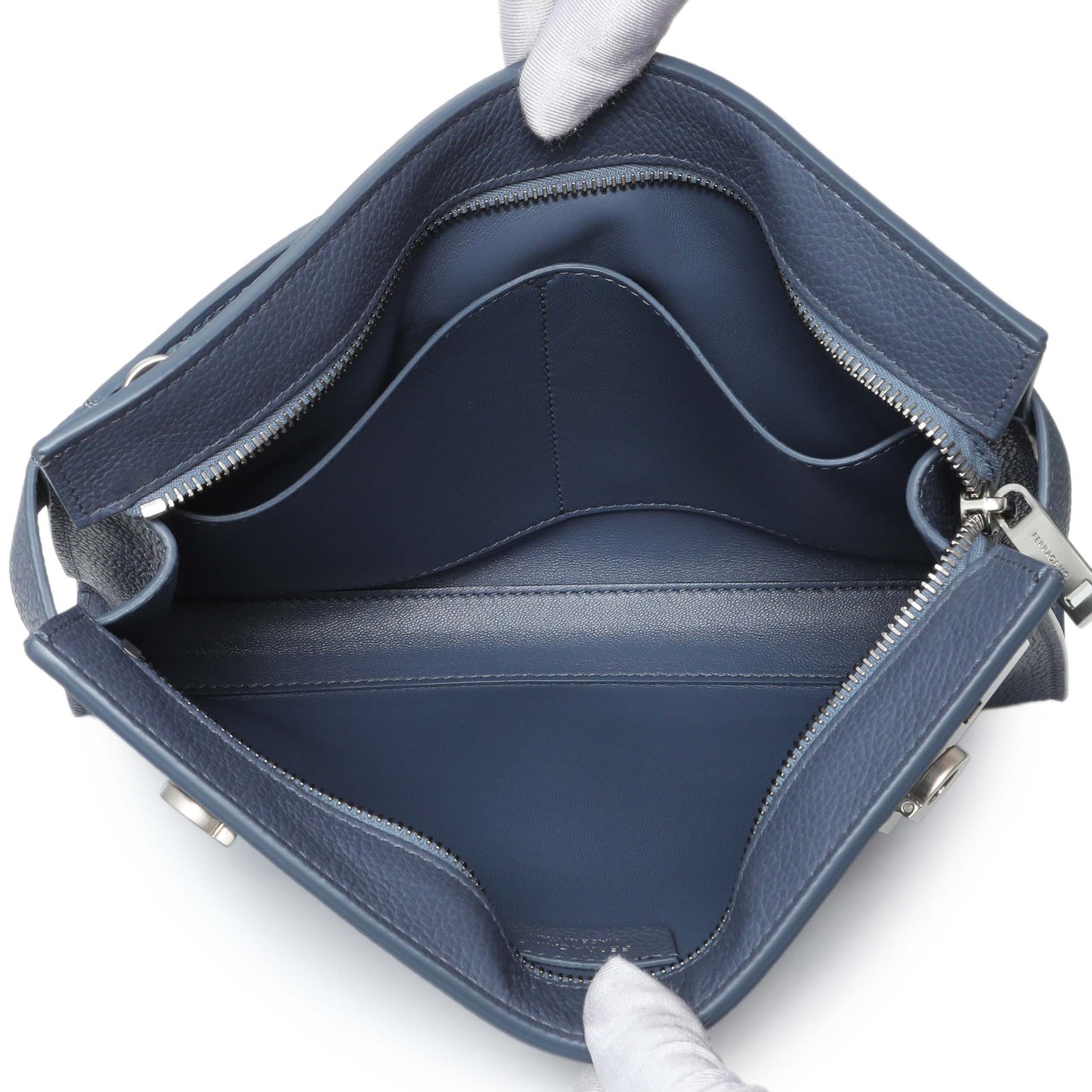 Exclusive Salvatore Ferragamo Blue Twin Pouch with Gancini Buckles — Alternate View 8