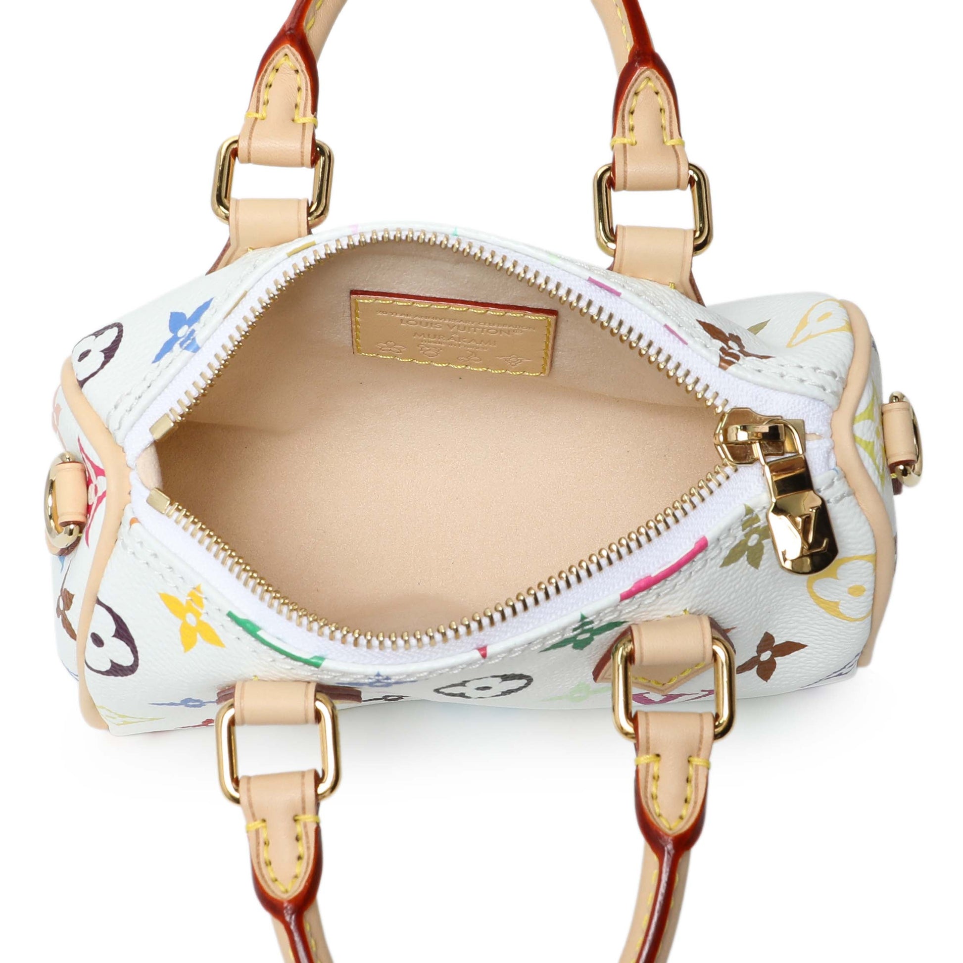 Exclusive Louis Vuitton X Takashi Murakami Monogram Multicolor Nano Speedy — Detail View