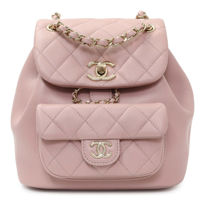 Exclusive Chanel Light Pink Calfskin Small Duma Backpack — Front View