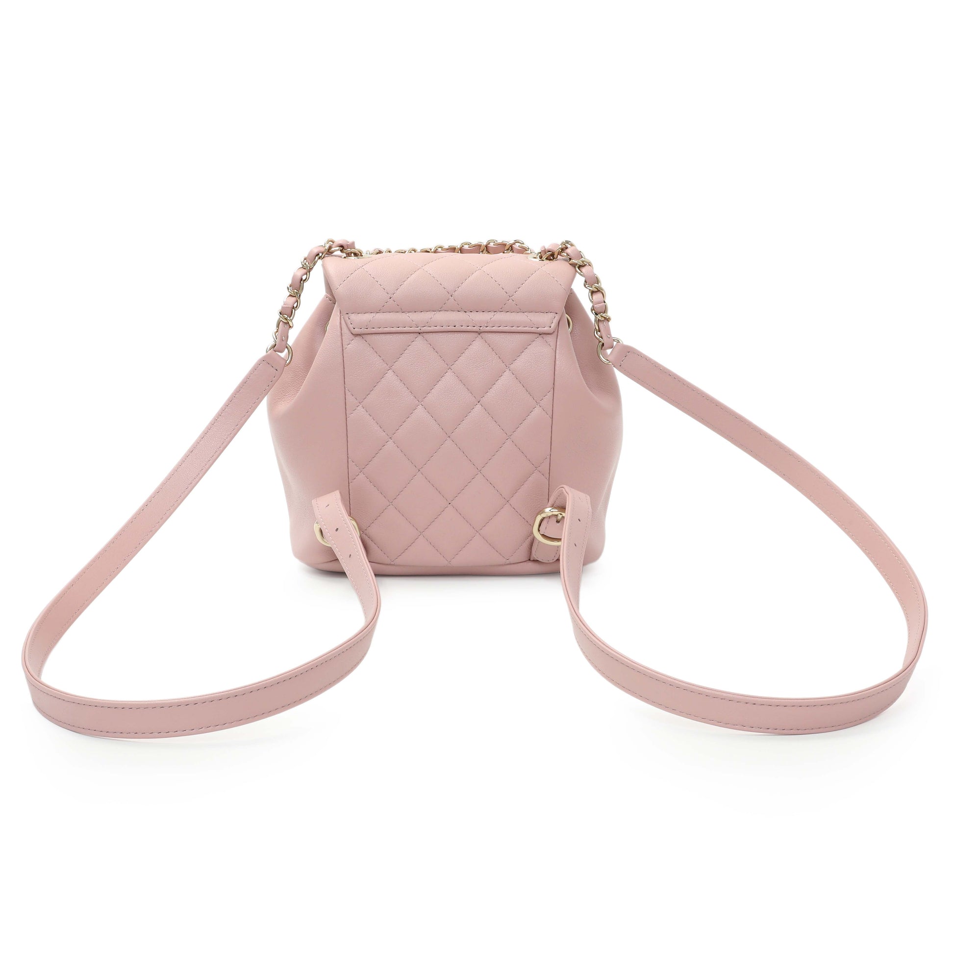 Exclusive Chanel Light Pink Calfskin Small Duma Backpack — Side View