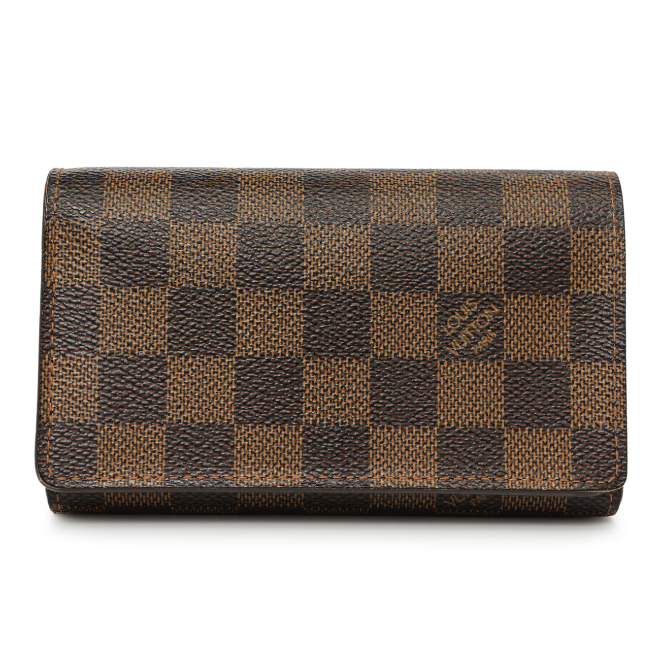 Exclusive Louis Vuitton Damier Ebene Porte-Monnaie Billets Tresor Wallet — Front View