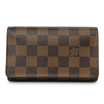 Exclusive Louis Vuitton Damier Ebene Porte-Monnaie Billets Tresor Wallet — Front View