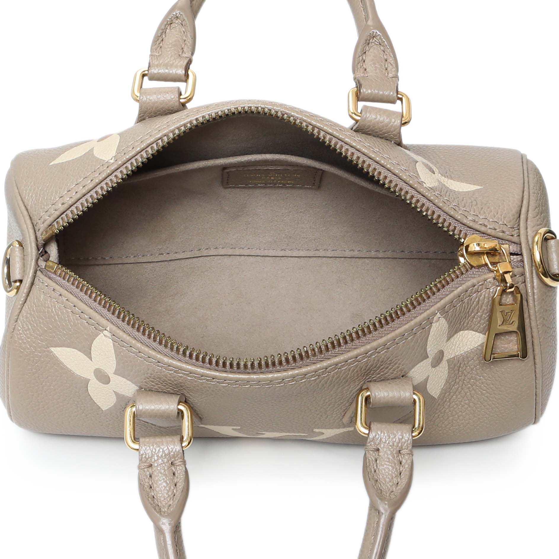 Exclusive Louis Vuitton Tourterelle Grey Empreinte Papillon BB — Top View
