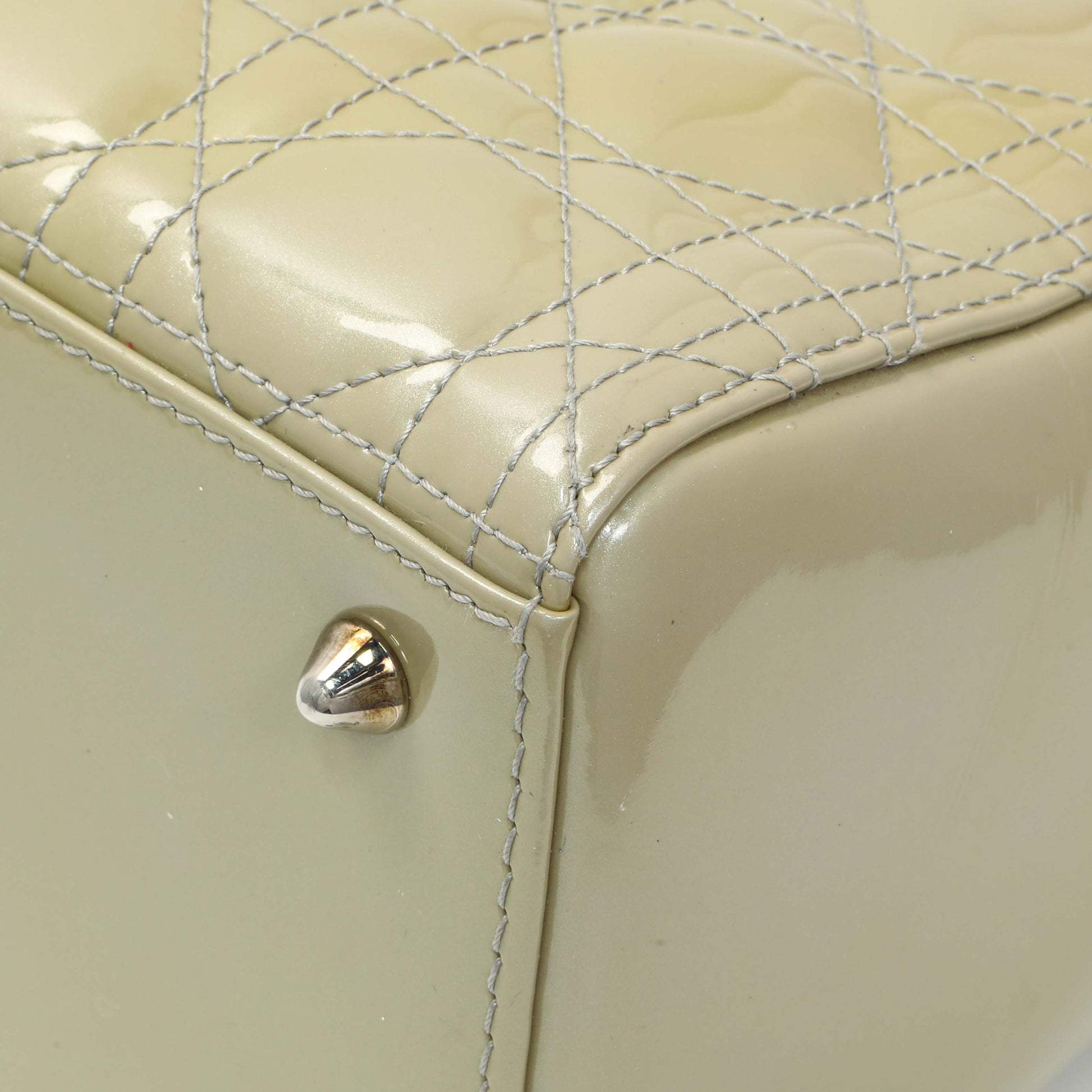 Exclusive Christian Dior Metallic Grey Patent Cannage Medium Lady Dior — Alternate View 7