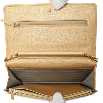Exclusive Chanel Calfskin Camellia Wallet on Chain — Top View