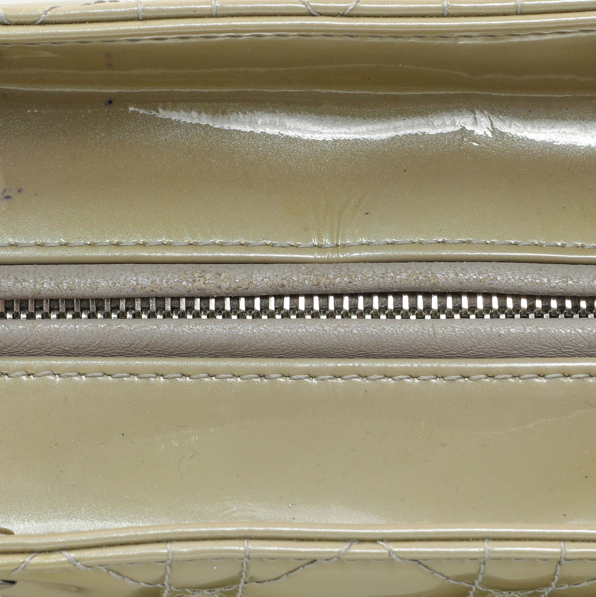 Exclusive Christian Dior Metallic Grey Patent Cannage Medium Lady Dior — Alternate View 12