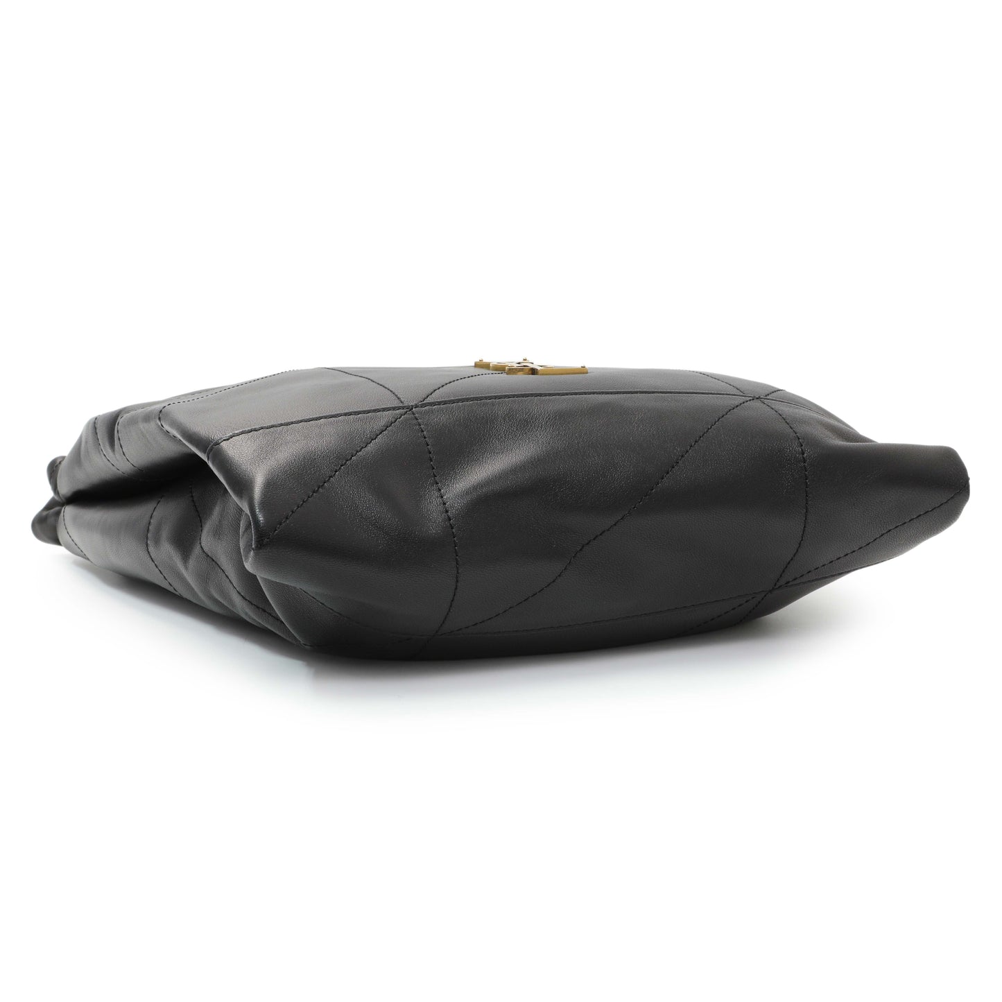Exclusive Saint Laurent Black Lambskin Matelasse Monogram Large Jamie 4.3 Pochon — Back View