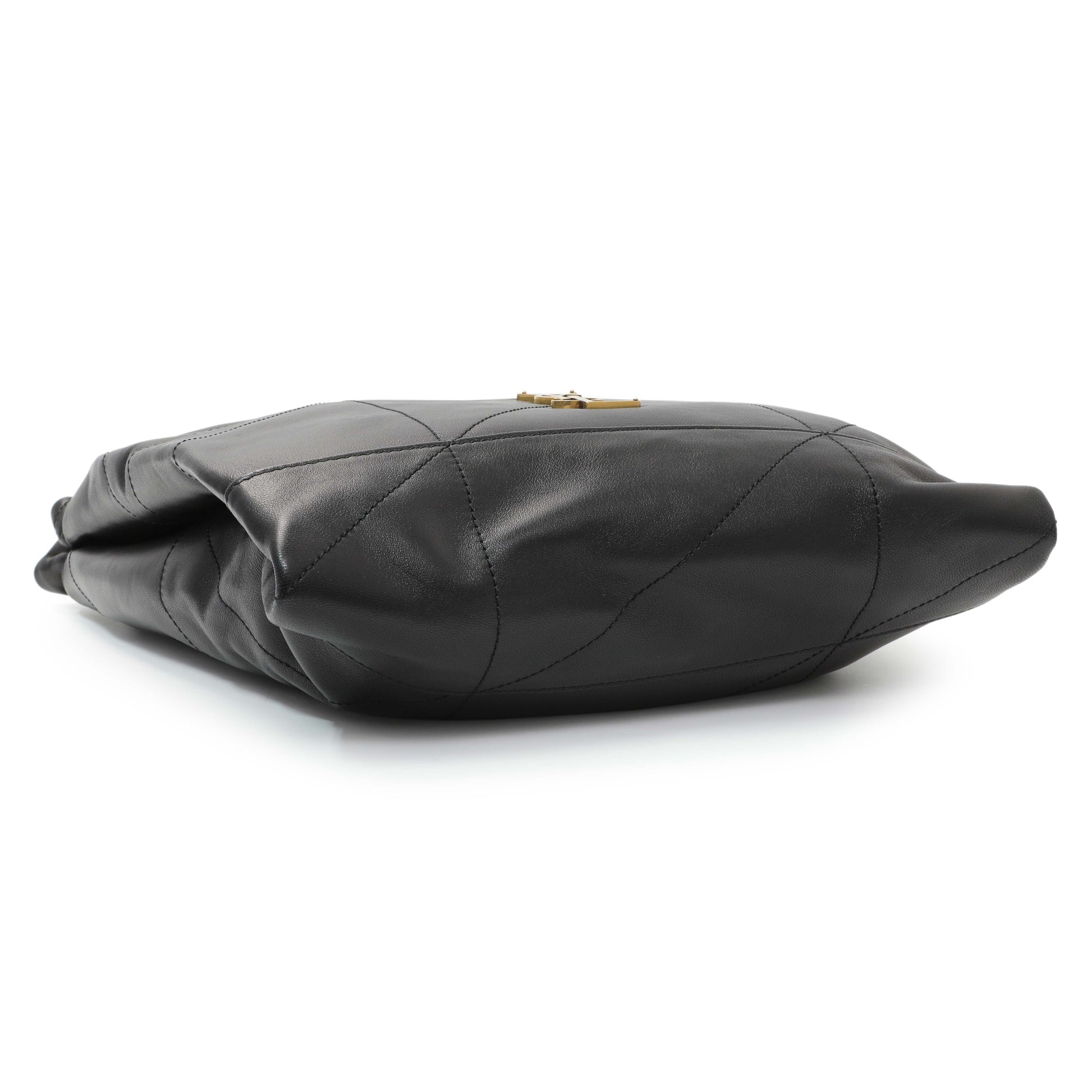 Exclusive Saint Laurent Black Lambskin Matelasse Monogram Large Jamie 4.3 Pochon — Back View