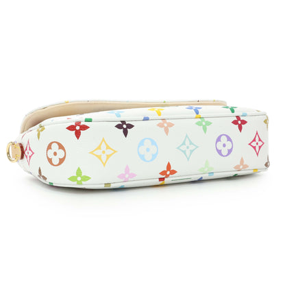 Exclusive Louis Vuitton X Takashi Murakami Monogram Multicolor Ivy Wallet On Chain — Back View