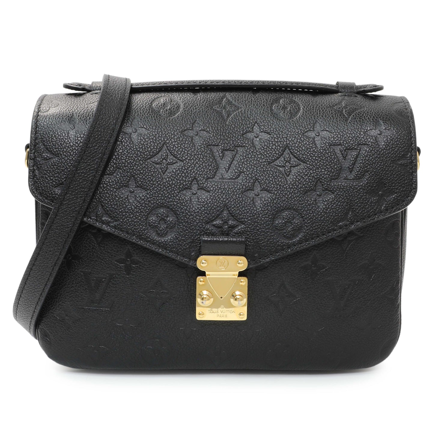 Exclusive Louis Vuitton Black Empreinte Pochette Metis — Front View
