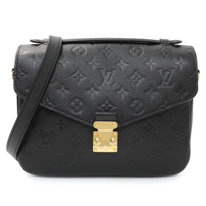 Exclusive Louis Vuitton Black Empreinte Pochette Metis — Front View
