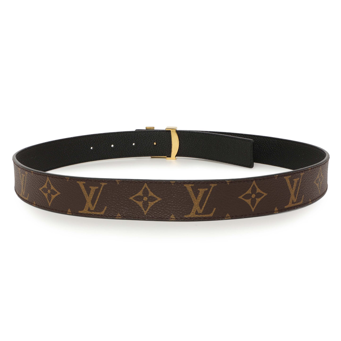 Exclusive Louis Vuitton Monogram 30mm LV Initiales Reversible Belt — Side View