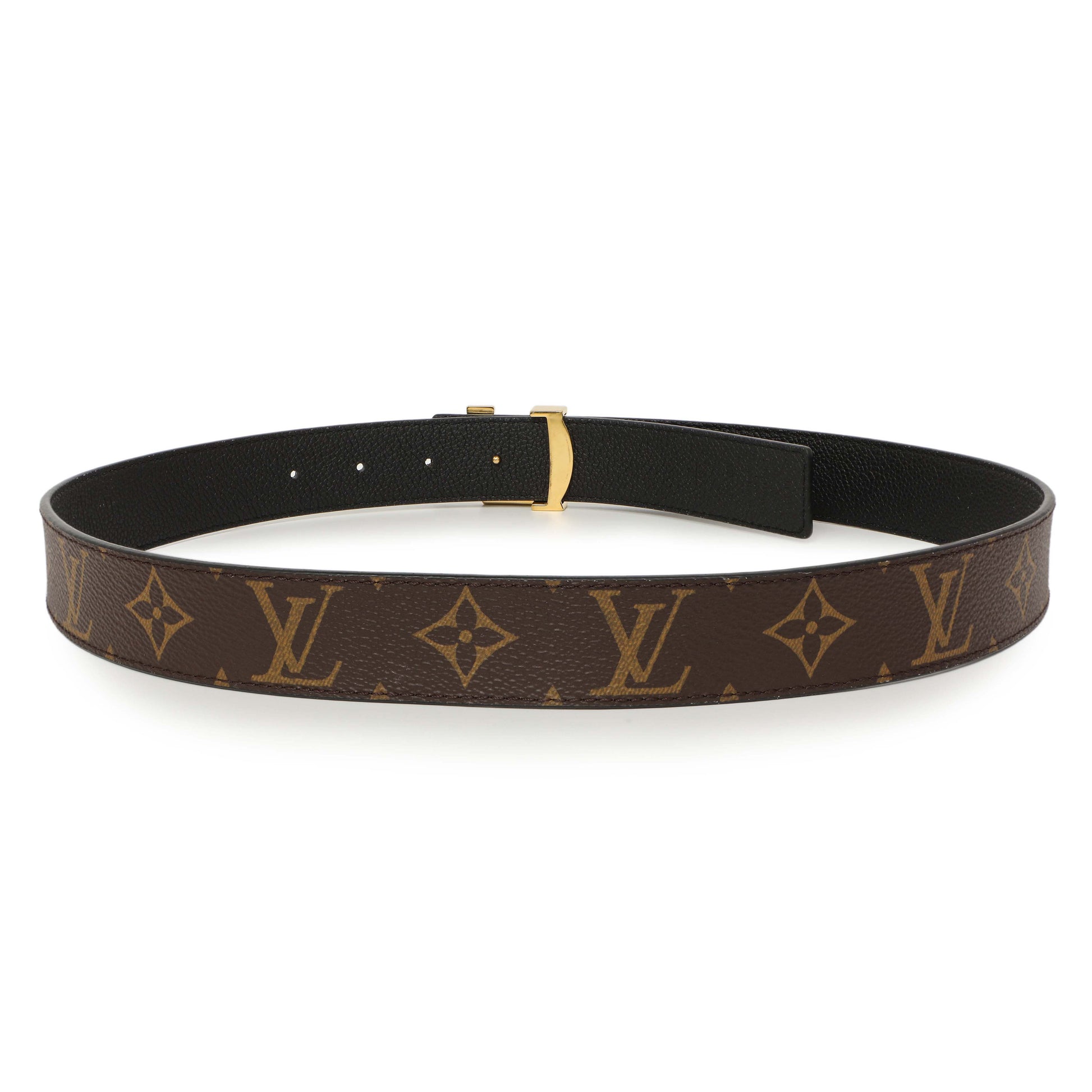 Exclusive Louis Vuitton Monogram 30mm LV Initiales Reversible Belt — Side View