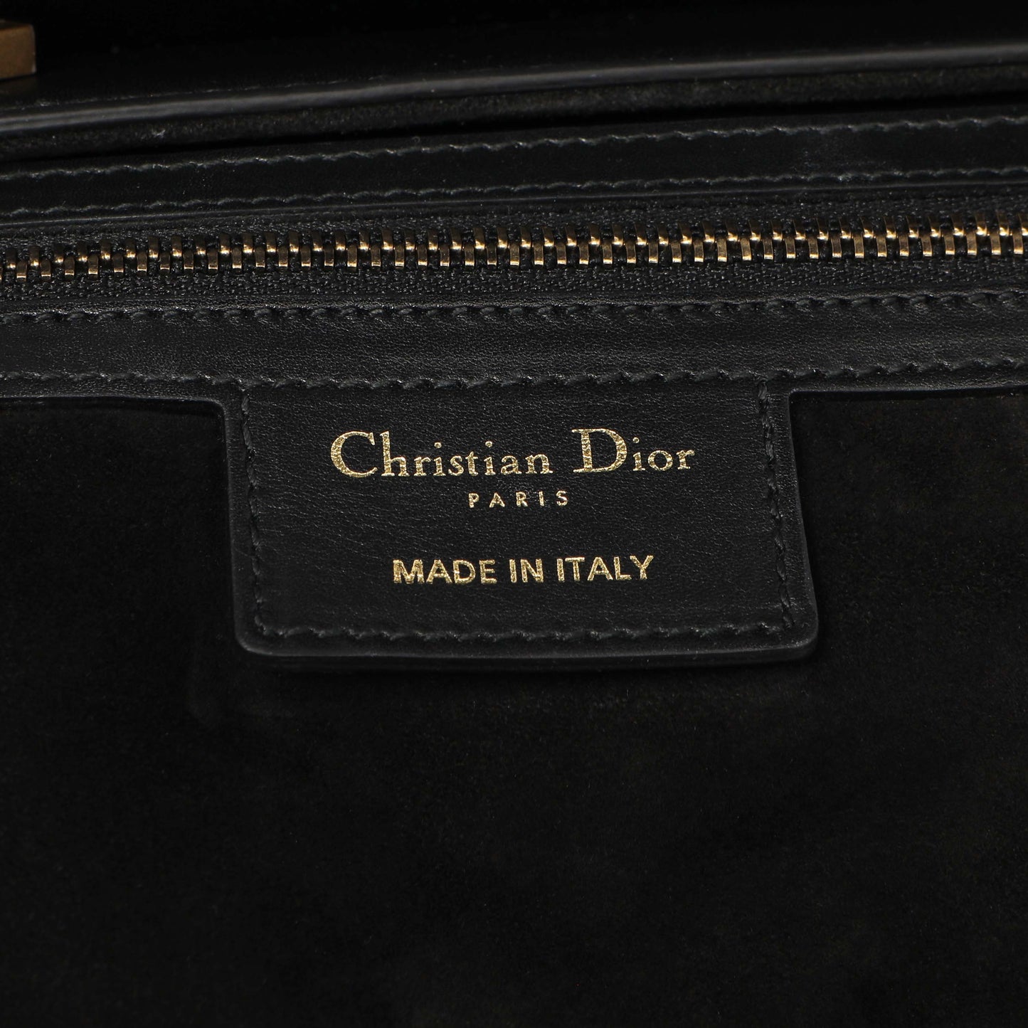 Exclusive Christian Dior Black Smooth Calfskin Saddle Bag — Detail View