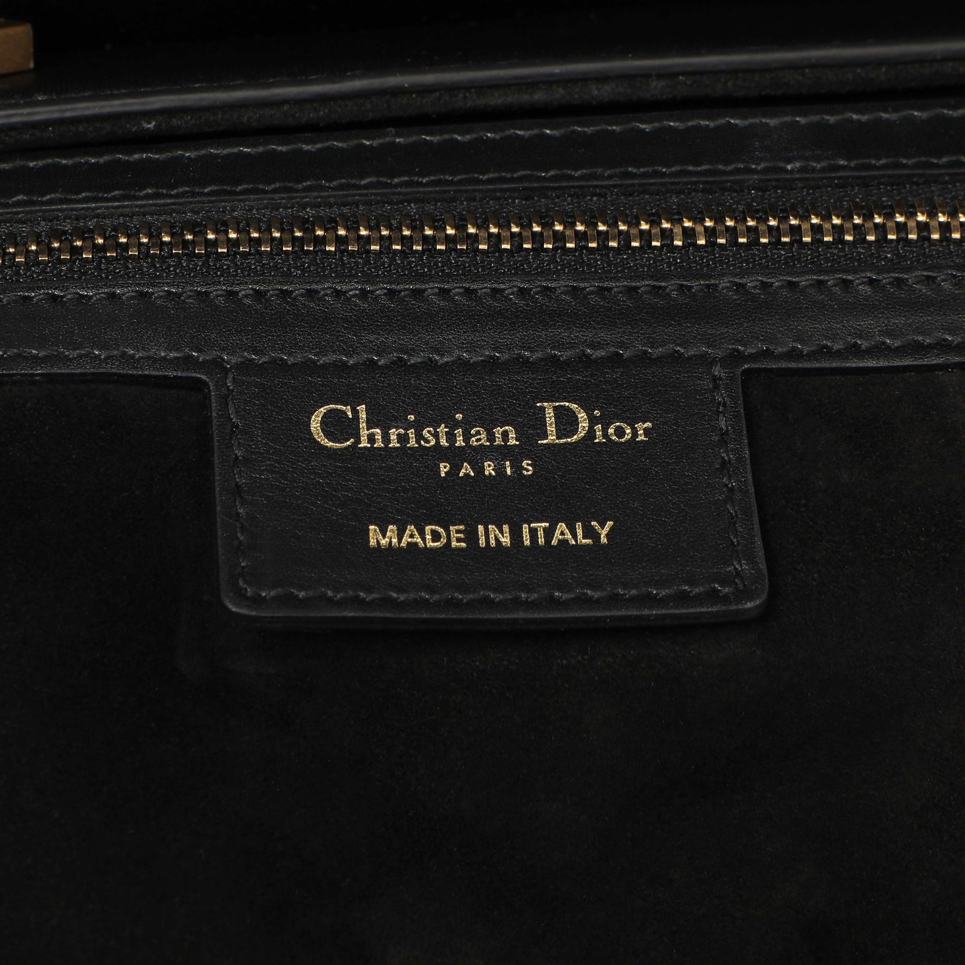 Exclusive Christian Dior Black Smooth Calfskin Saddle Bag — Detail View