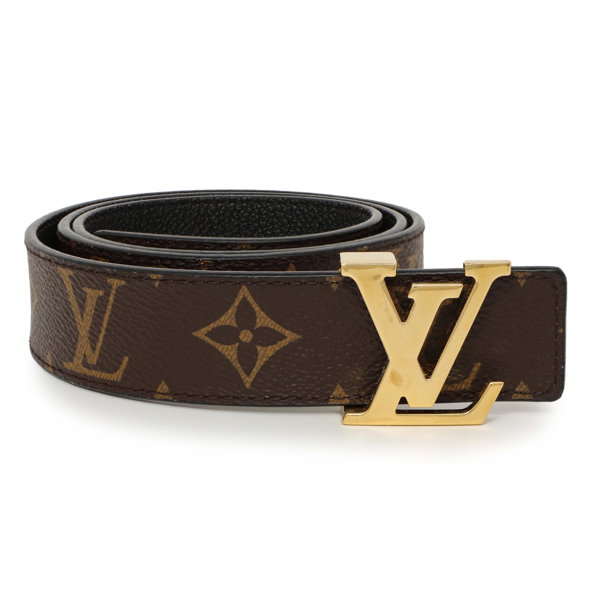 Exclusive Louis Vuitton Monogram 30mm LV Initiales Reversible Belt — Back View