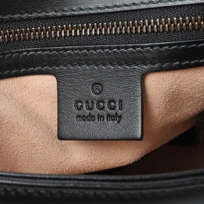 Exclusive Gucci Black Calfskin Matelasse Small GG Marmont Top Handle Shoulder Bag — Detail View