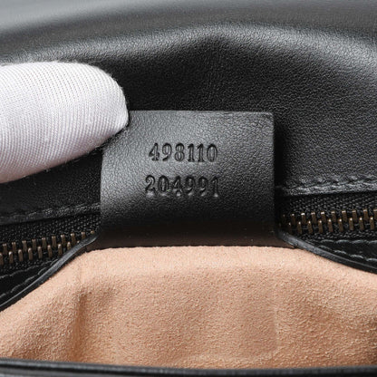 Exclusive Gucci Black Calfskin Matelasse Small GG Marmont Top Handle Shoulder Bag — Lifestyle View