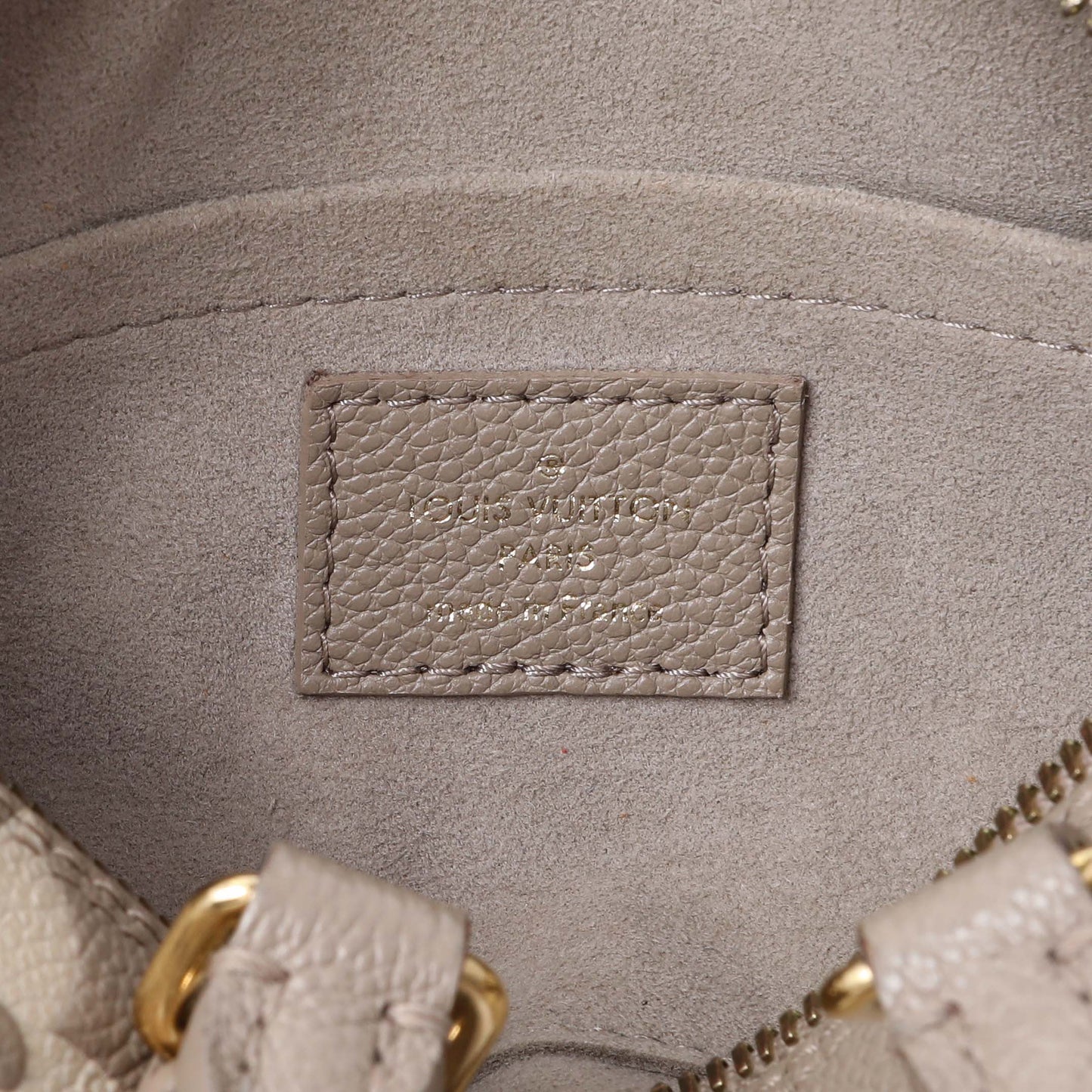 Exclusive Louis Vuitton Tourterelle Grey Empreinte Papillon BB — Detail View