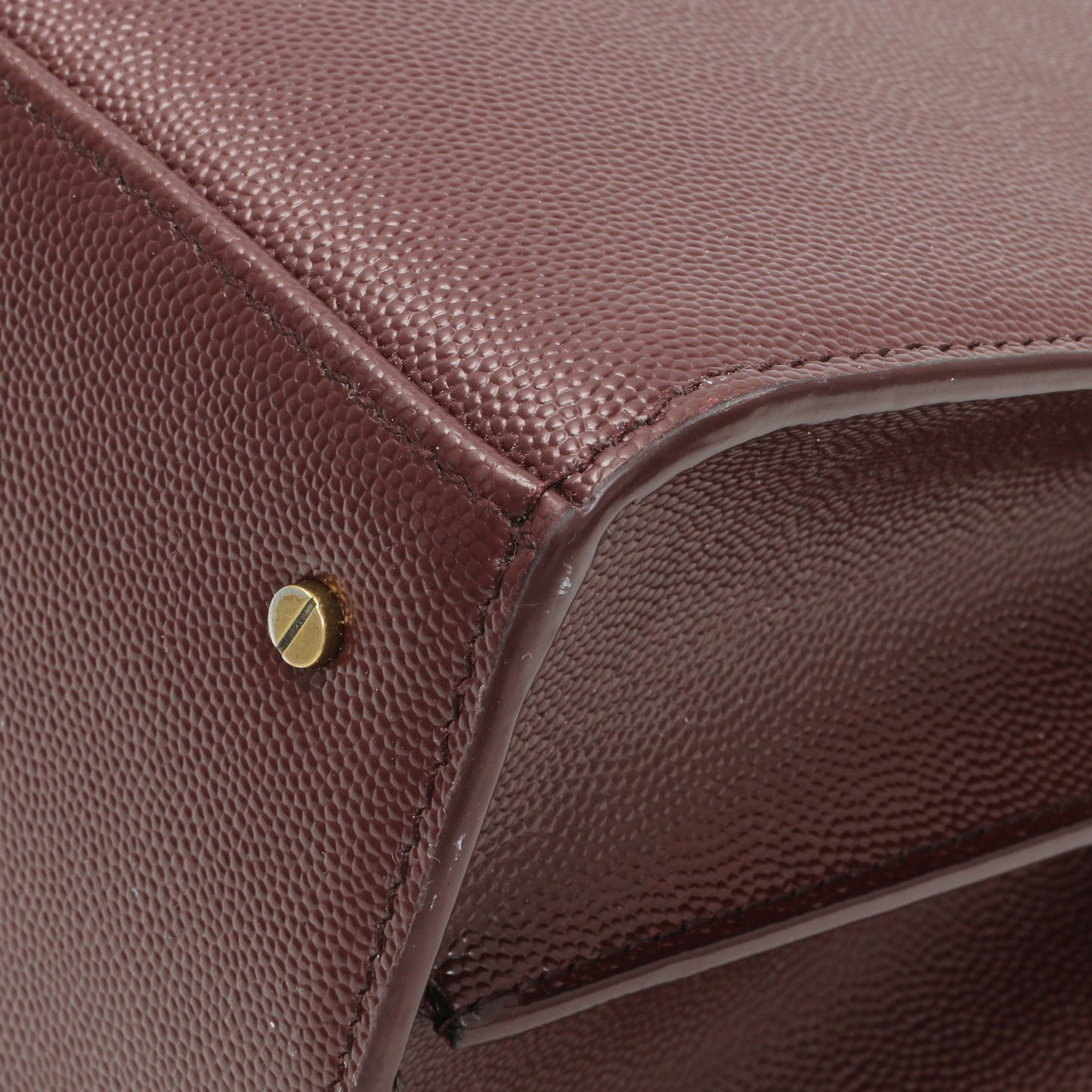 Exclusive Saint Laurent Burgundy Grain de Poudre Medium Classic Monogram Cassandra Top Handle — Alternate View 7