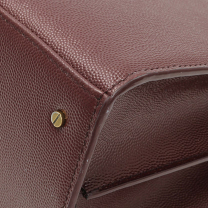 Exclusive Saint Laurent Burgundy Grain de Poudre Medium Classic Monogram Cassandra Top Handle — Alternate View 7