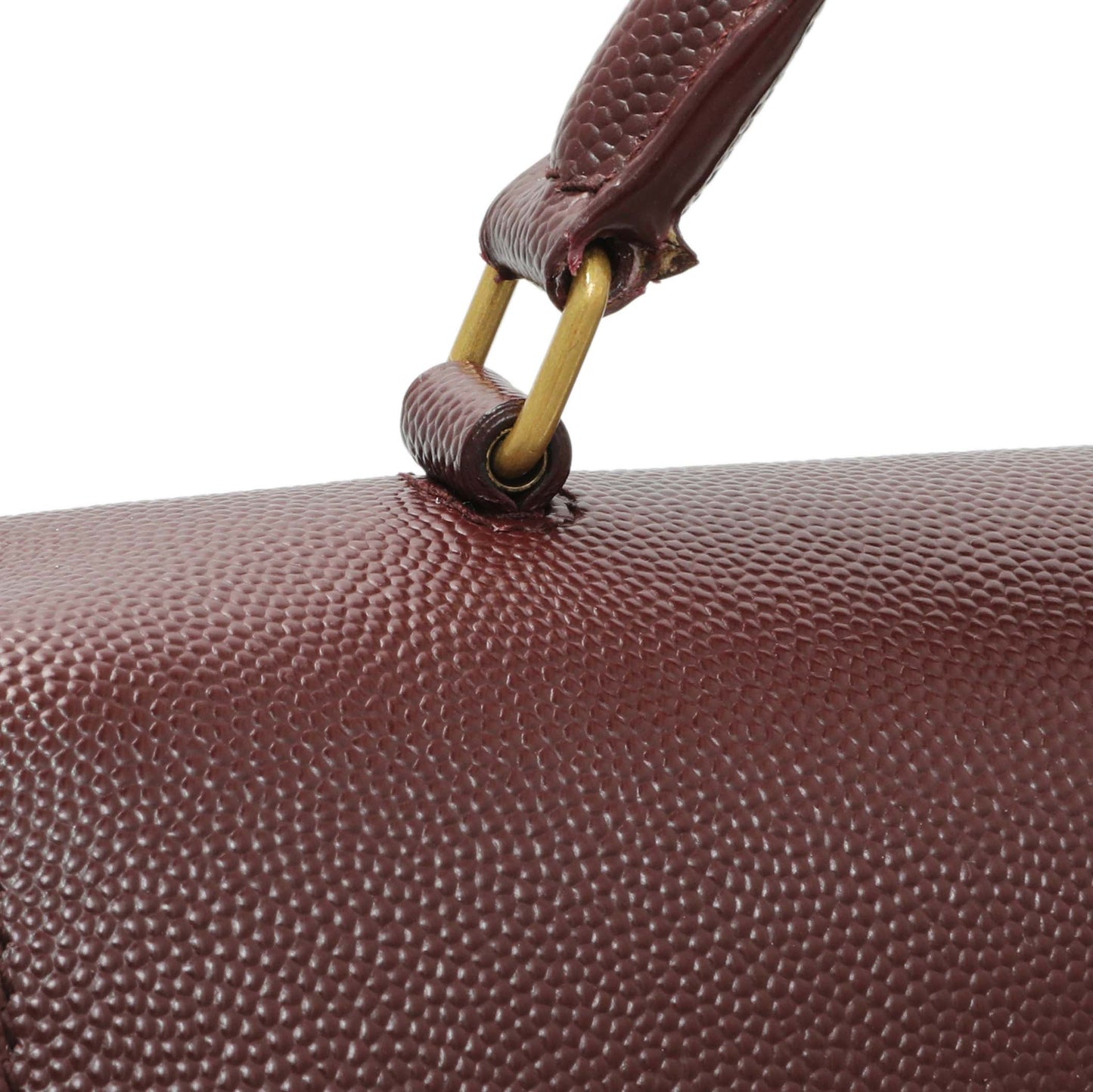 Exclusive Saint Laurent Burgundy Grain de Poudre Medium Classic Monogram Cassandra Top Handle — Alternate View 11