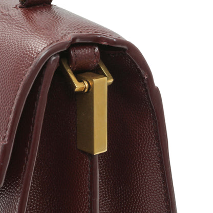 Exclusive Saint Laurent Burgundy Grain de Poudre Medium Classic Monogram Cassandra Top Handle — Alternate View 13