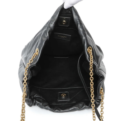 Exclusive Saint Laurent Black Lambskin Matelasse Monogram Large Jamie 4.3 Pochon — Top View
