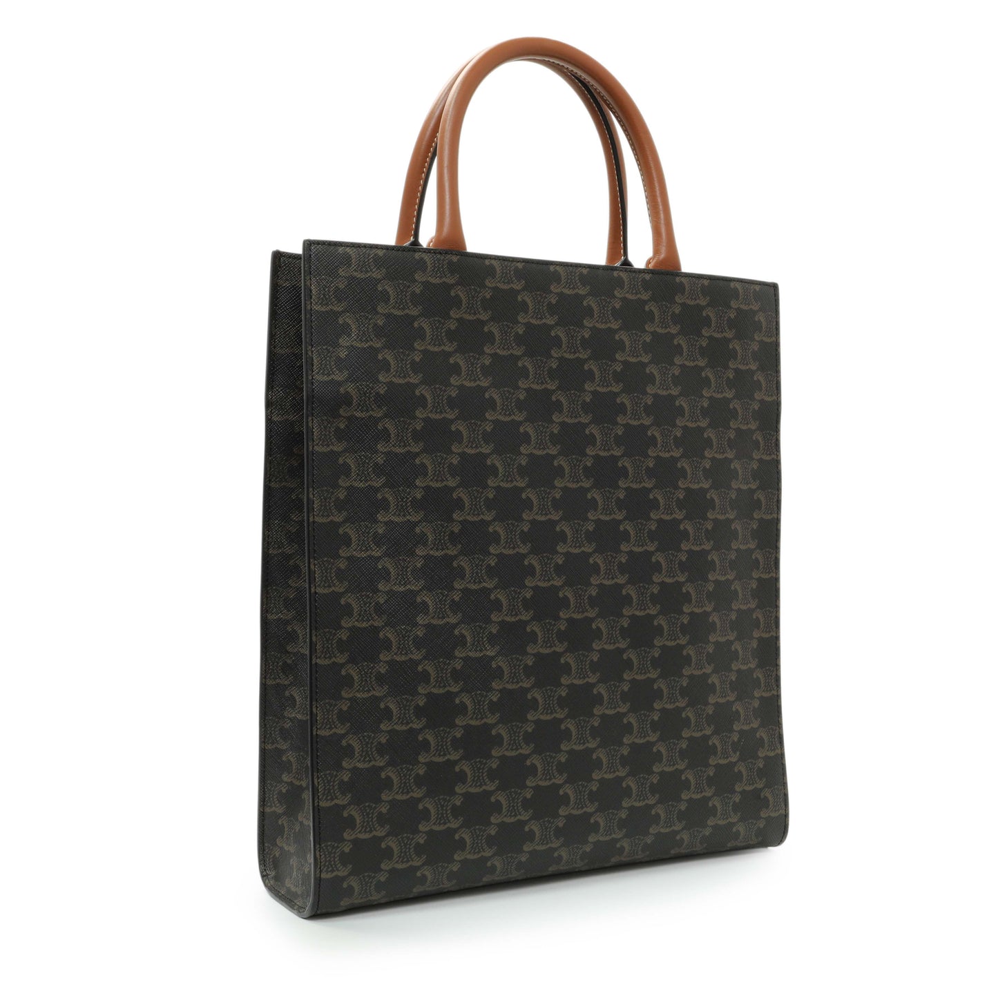 Exclusive Celine Triomphe Canvas Calfskin Small Vertical Cabas — Side View