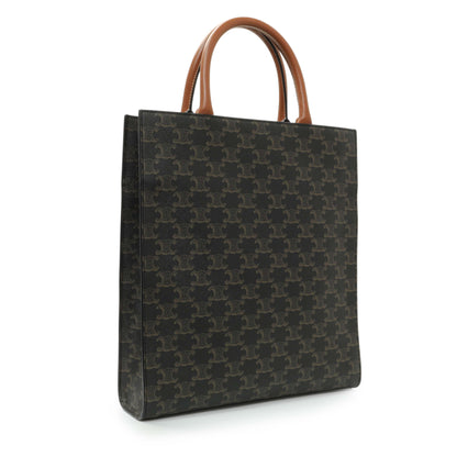 Exclusive Celine Triomphe Canvas Calfskin Small Vertical Cabas — Side View