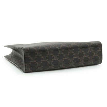 Exclusive Celine Triomphe Canvas Calfskin Small Vertical Cabas — Back View