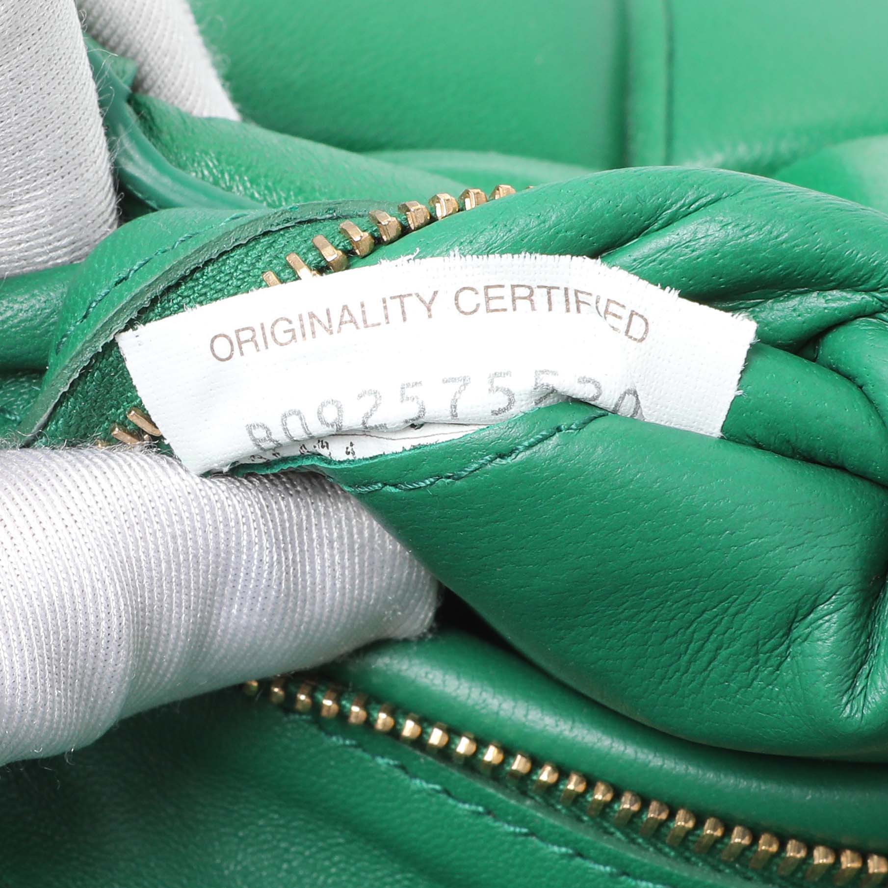 Exclusive Bottega Veneta Green Lambskin Maxi Intreccio Padded Chain Cassette Crossbody Bag — Lifestyle View