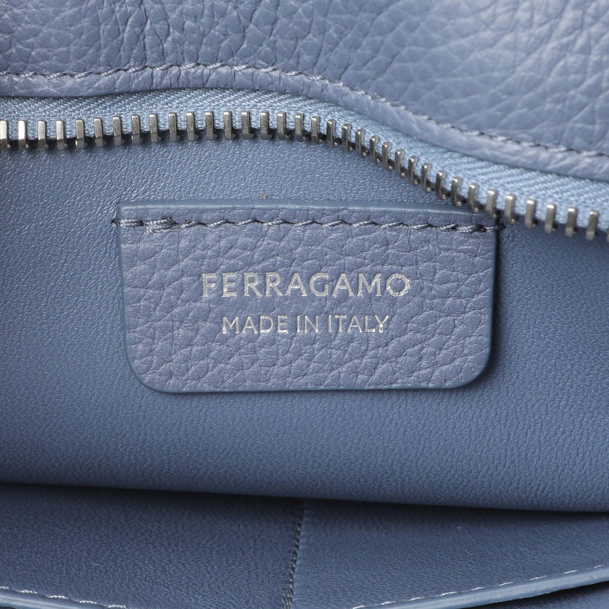 Exclusive Salvatore Ferragamo Blue Twin Pouch with Gancini Buckles — Alternate View 9