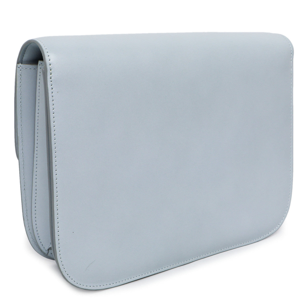 Exclusive Celine Pale Blue Box Calfskin Medium Classic Flap Bag — Side View