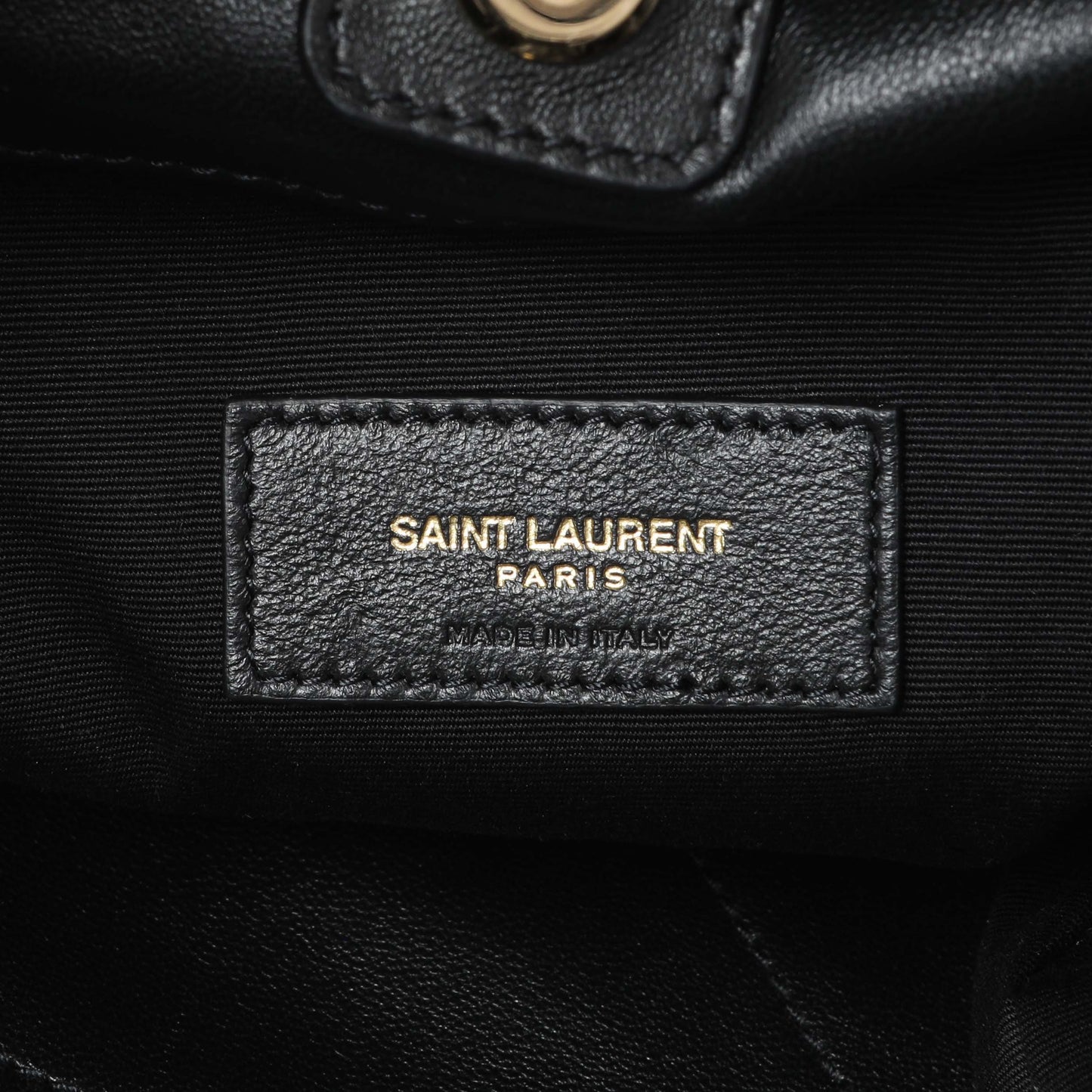 Exclusive Saint Laurent Black Lambskin Matelasse Monogram Large Jamie 4.3 Pochon — Detail View