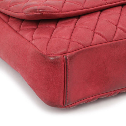 Exclusive Chanel Burgundy Quilted Iridescent Calfskin Large New Bubble Flap — Detail View