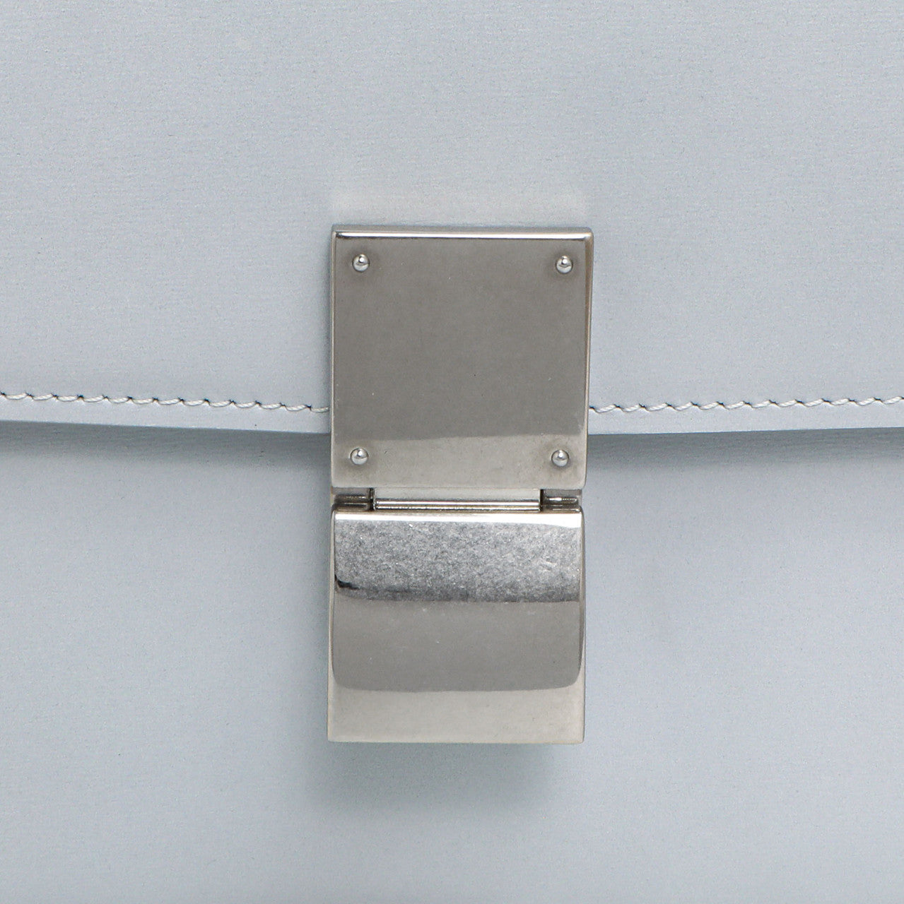 Exclusive Celine Pale Blue Box Calfskin Medium Classic Flap Bag — Alternate View 7