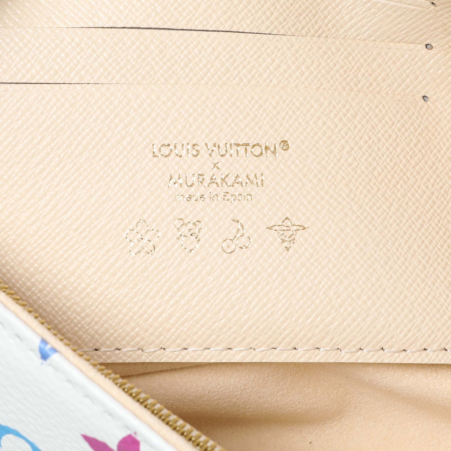 Exclusive Louis Vuitton X Takashi Murakami Monogram Multicolor Ivy Wallet On Chain — Detail View