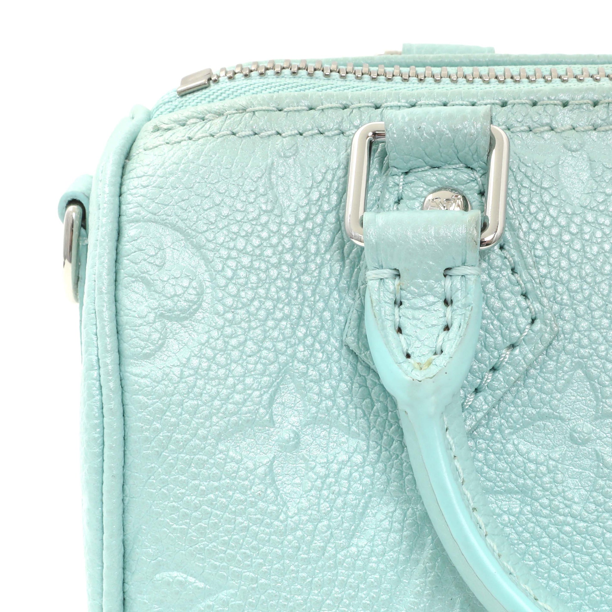 Exclusive Louis Vuitton Pearly Lagoon Turquoise Empreinte Monogram Nano Speedy — Alternate View 7