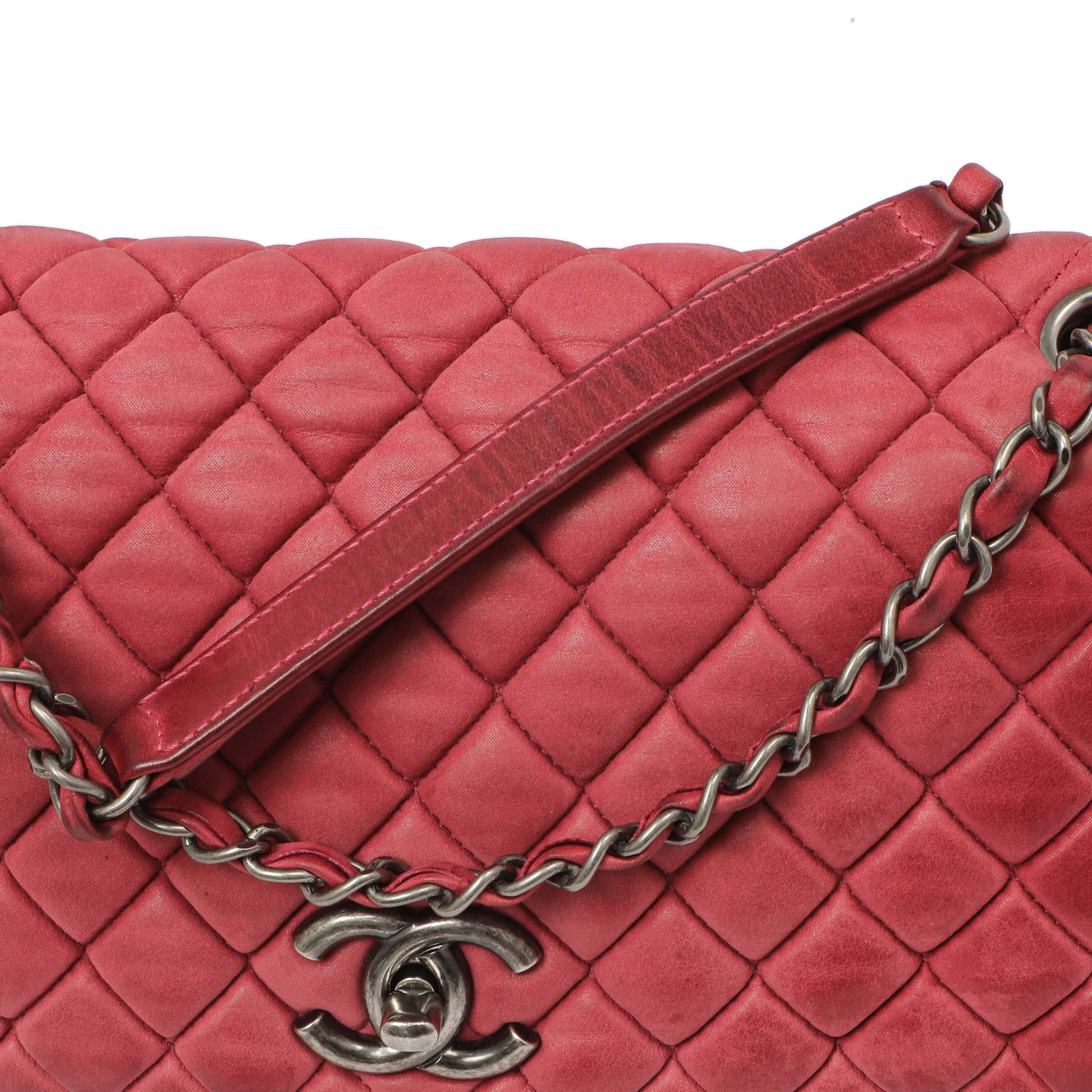 Exclusive Chanel Burgundy Quilted Iridescent Calfskin Large New Bubble Flap — Alternate View 13