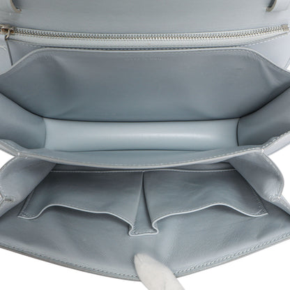 Exclusive Celine Pale Blue Box Calfskin Medium Classic Flap Bag — Top View