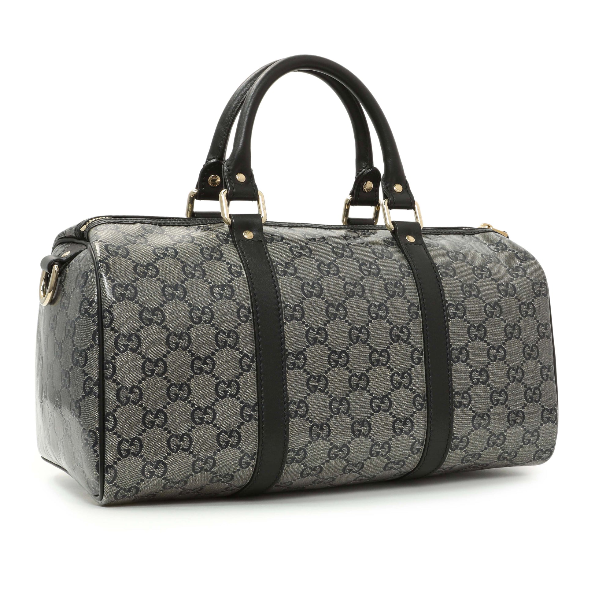 Exclusive Gucci Crystal Monogram Joy Boston Bag — Side View