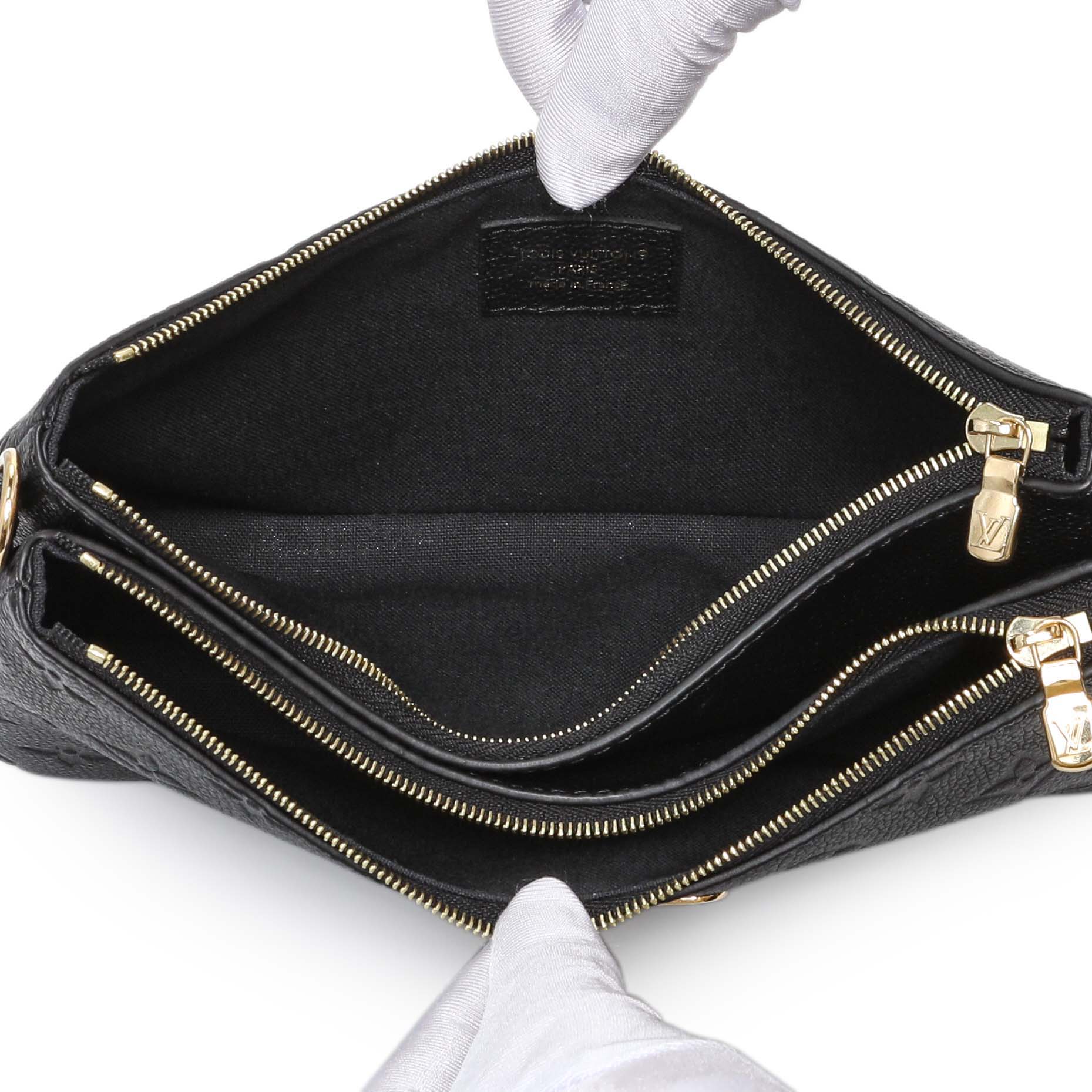 Exclusive Louis Vuitton Black Empreinte Pochette Liv — Top View