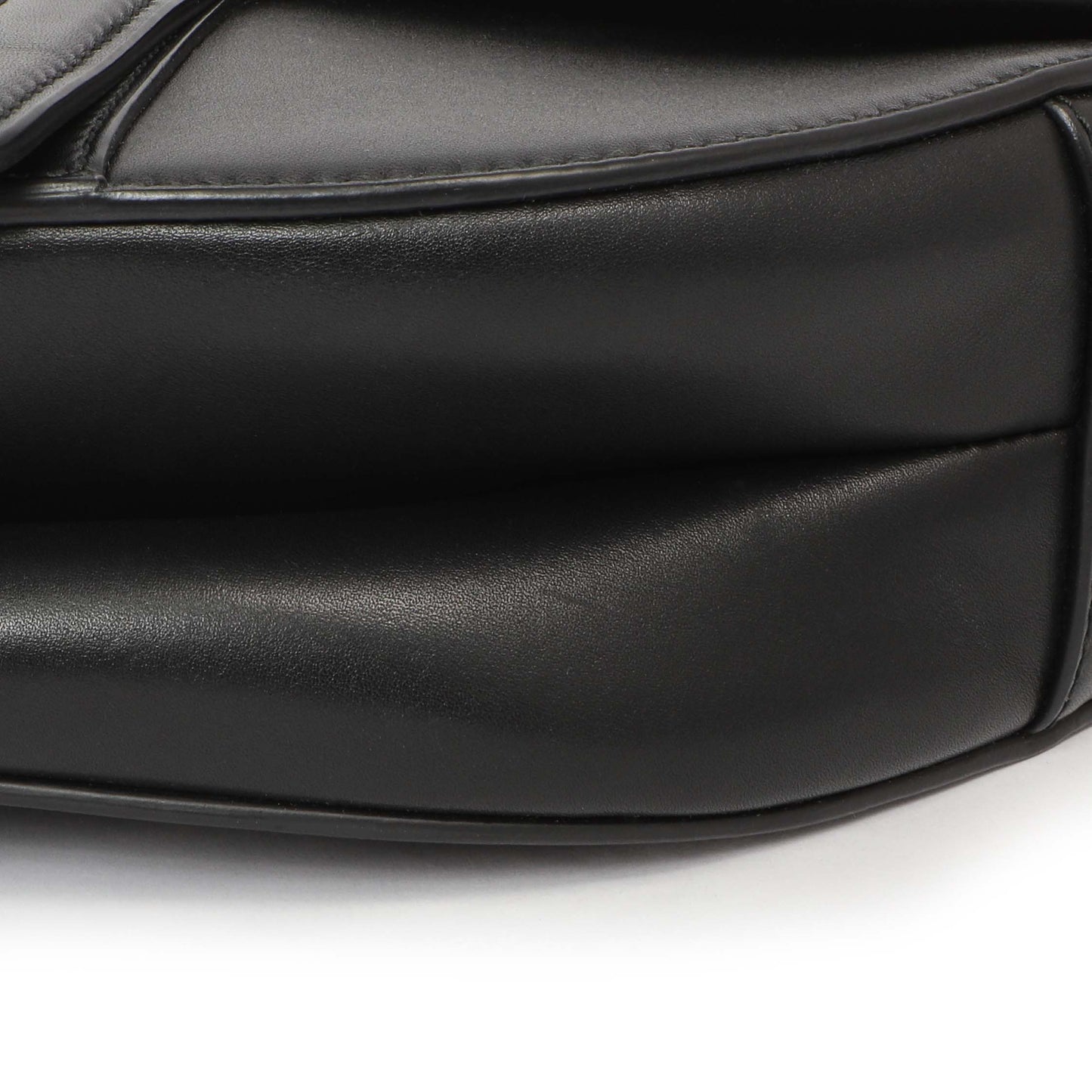 Exclusive Christian Dior Black Smooth Calfskin Saddle Bag — Alternate View 7