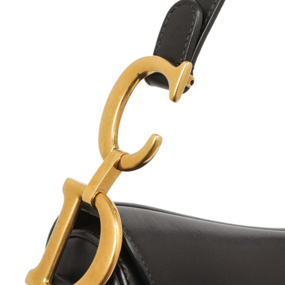 Exclusive Christian Dior Black Smooth Calfskin Saddle Bag — Alternate View 8