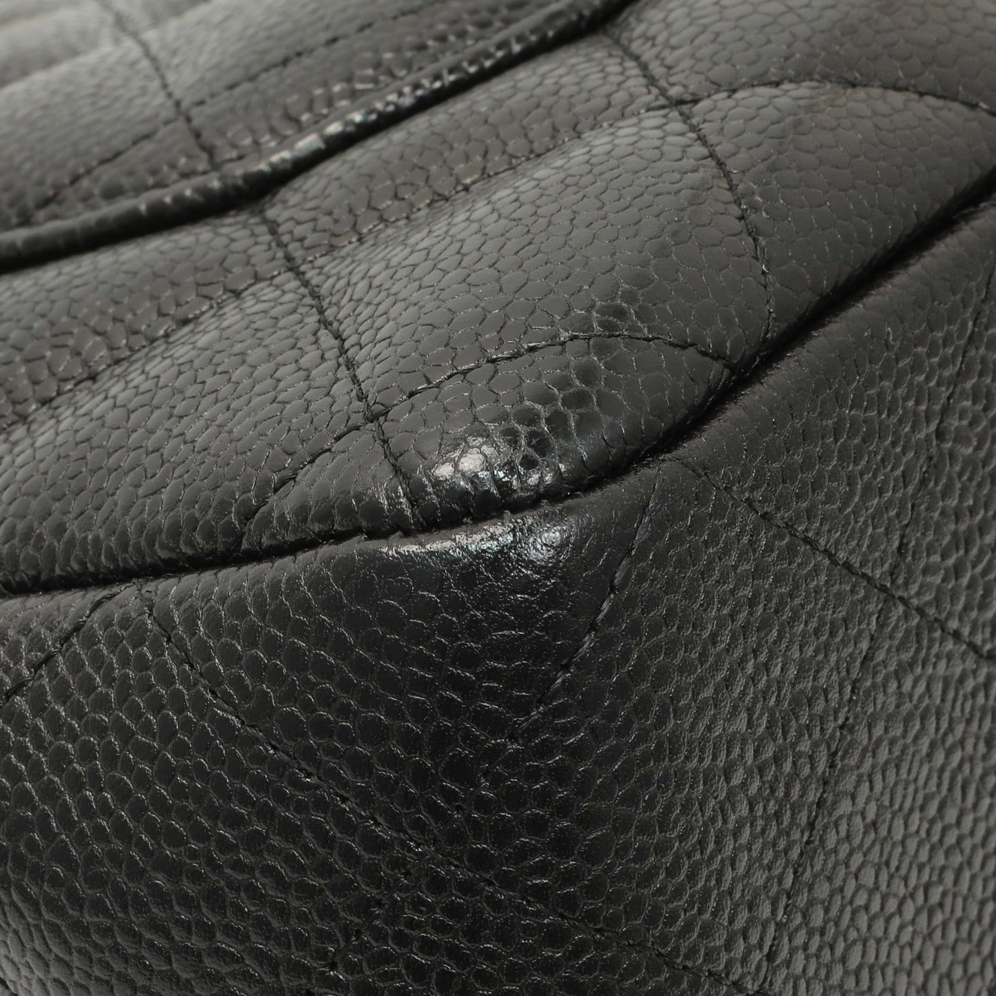 Exclusive Chanel Black Quilted Caviar Jumbo Single Flap — Lifestyle View