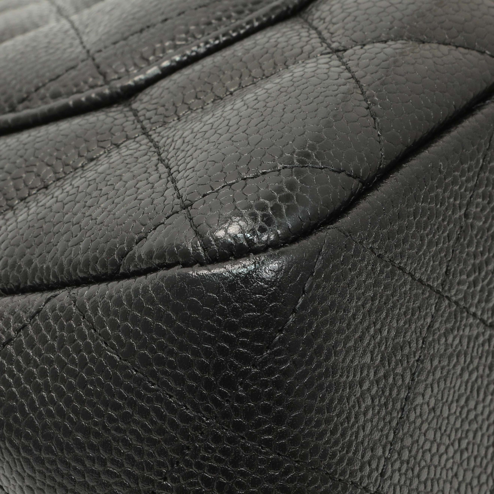 Exclusive Chanel Black Quilted Caviar Jumbo Single Flap — Lifestyle View