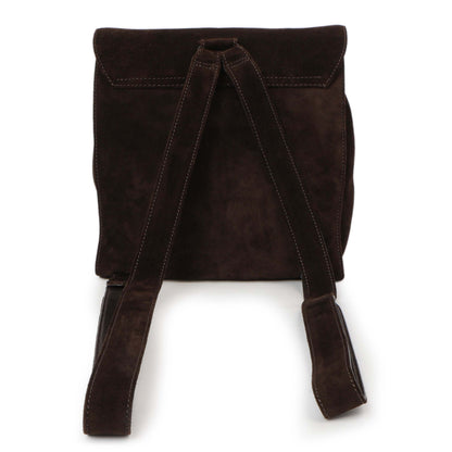 Exclusive Chanel Brown Suede CC Backpack — Side View