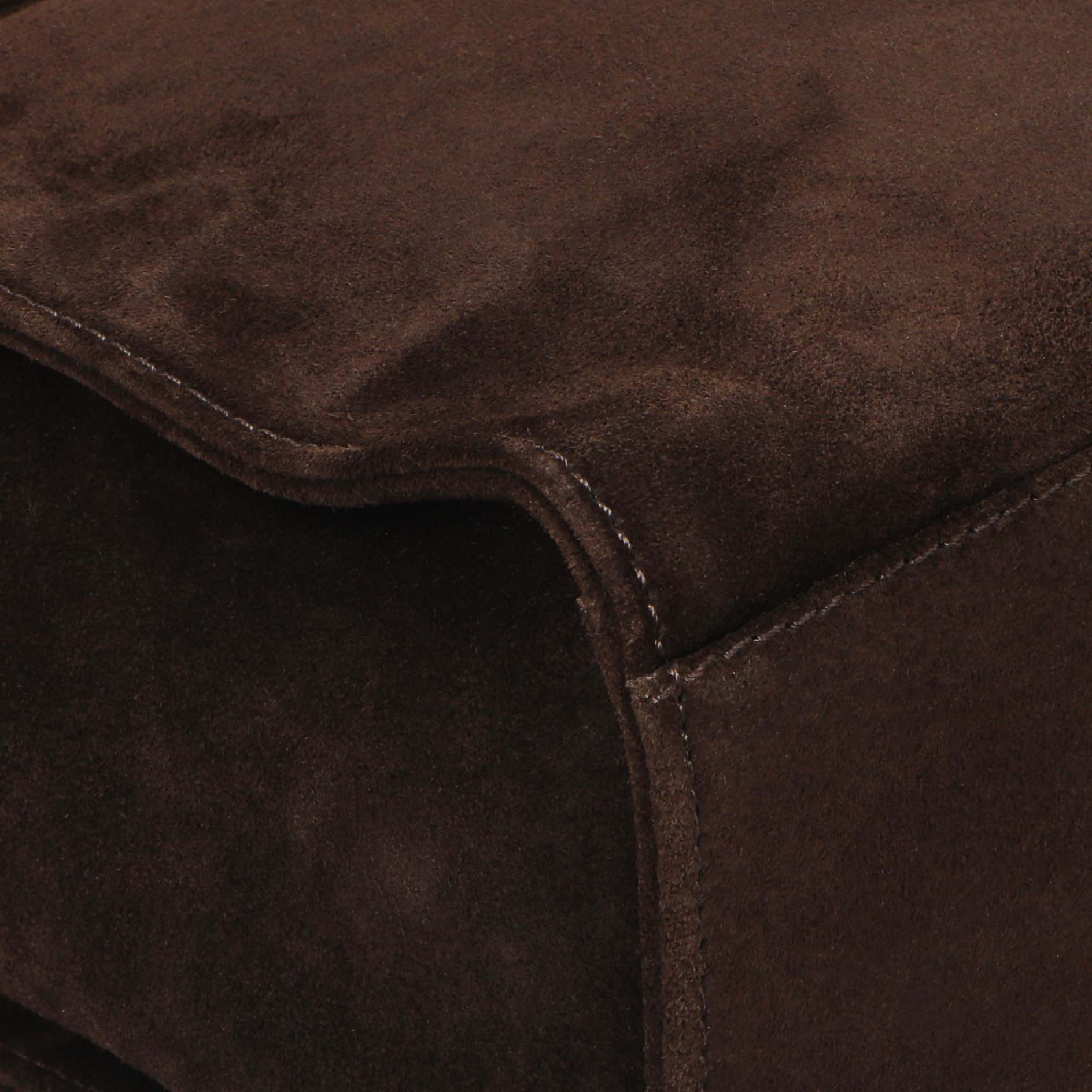 Exclusive Chanel Brown Suede CC Backpack — Top View